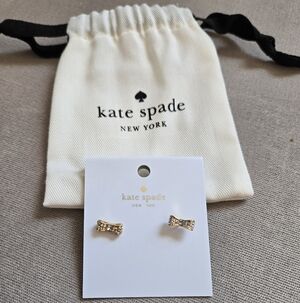 Kate Spade Gokd Diamond Bow Earings